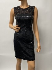 black dress embroidered beads sequence size 4 Nityeline little