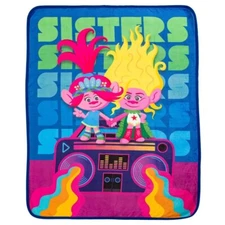 DreamWorks Trolls 3 Sisterhood SP Cloud Throw Soft Silky Blanket