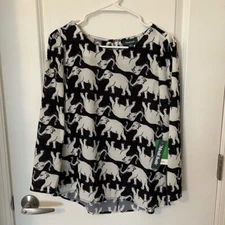 Modcloth Elephant Day Parade Blouse