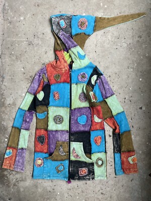 Vintage Vizard Avant Garde Little Kathmandu Mens Large Zip Hoodie