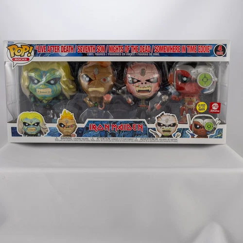 Funko Pop! Rocks Iron Maiden Eddie 4 Pack Glow in the Dark Exclusive Box Set