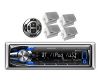 Marine Bluetooth Usb Iphone Pandora Radio With Wired Remote+ 4 Box Speakers on sale Marine Bluetooth Usb Iphone Pandora Radio With Wired Remote+ 4 Box Speakers on sale