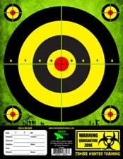 "ZOMBIE HUNTER TRAINING" Range Shooting Pistol / Rifle TARGETS! 100 PACK [D:08]