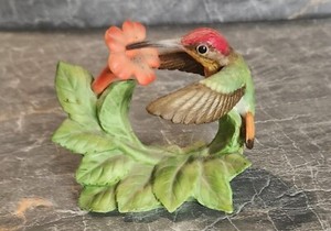 RUBY-TOPAZ  Hummingbird 4"Ceramic Porcelain Figurine Bronson Collectibles 1996