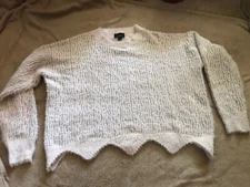 Lumiere Womens Pink Gray Super Fuzzy Soft Crop Sweater Top Size Medium