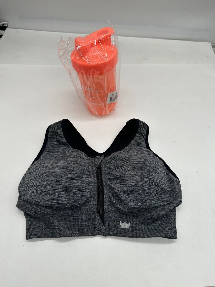 SHEFIT EUC Women's Size small Low Impact Sports Bra Gray Activewear free  bottle