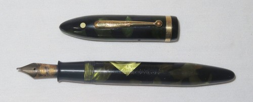 SHEAFFER OVERSIZE BALANCE IN MARINE GREEN MARBLE - NICE - Picture 4 of 15