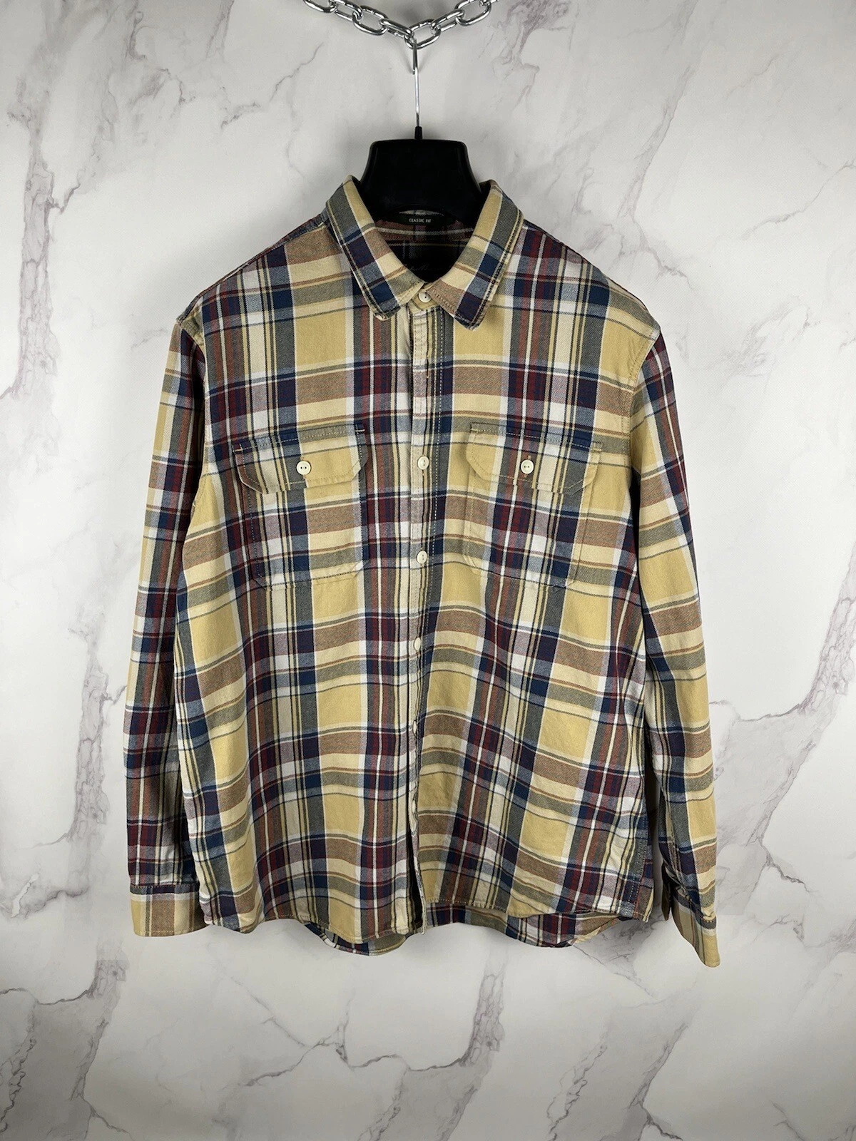 Eddie Bauer Flannel LS Checkered Shirt Mens XL Classic Fit
