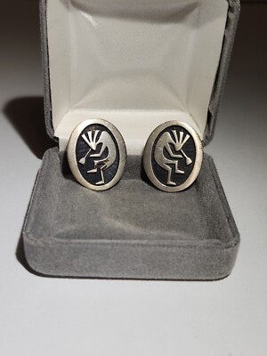 Native American Sterling .925 Unbraded Clip On Earrings