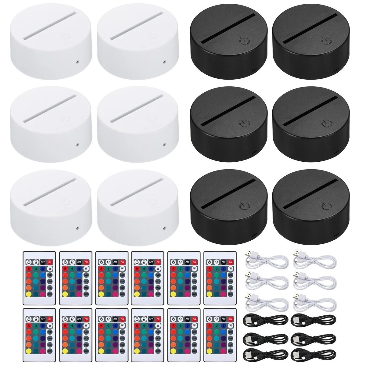 Large Size 3D Night LED Light Lamp Base 16 Colors LED Light Base 12 pieces