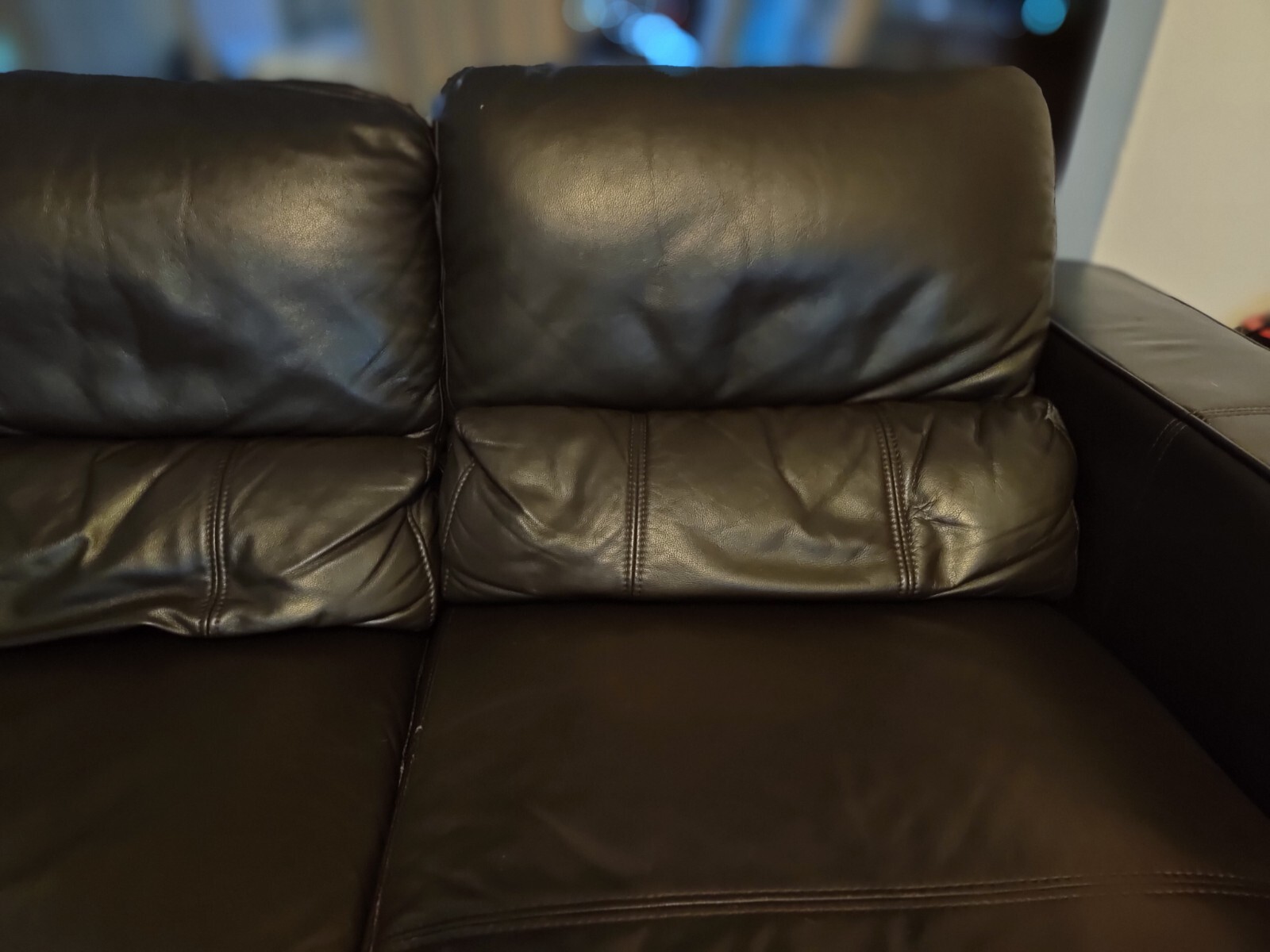 Pair of Two Seater Chocolate Brown leather sofas eBay