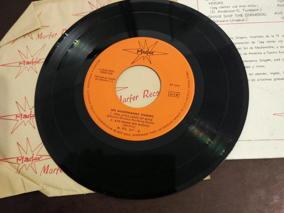 Pre ABBA – THE HOOTENANNY SINGERS *JAG VANTAR VID MIN MILA + 3* EP 1964 SPANISH - Image 3 of 3