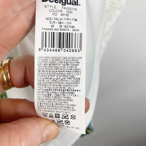 Desigual Lace Floral Overlay Sleeveless Sheath Dress Women Size 12 New - Picture 5 of 6
