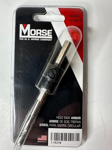 New ~ M.K. Morse M24KC 1/4" Hex Hole Saw Arbor 1/2"-20 Thread ~ Free Shipping