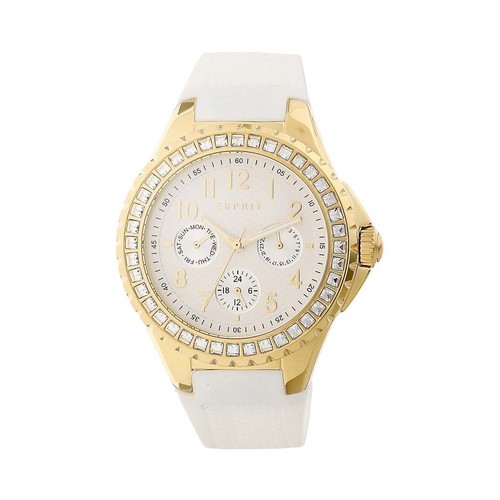 Esprit Damas Benicia Oro Reloj Piedras Joyería Día Fecha PVP £165 UK Garantía - Imagen 3 de 10