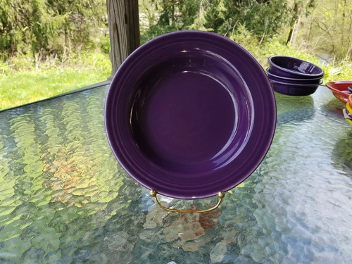 RIM SOUP/ SMALL PASTA BOWL mulberry purple FIESTA 9" NEW