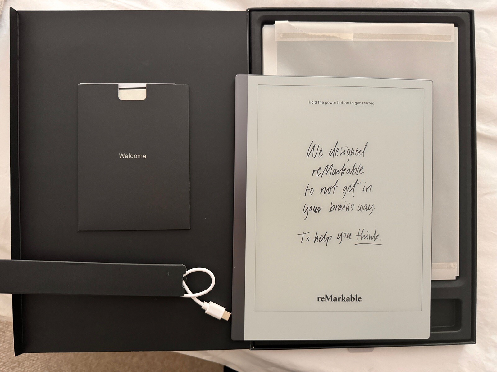 reMarkable 2 Paper tablet bundled with Marker plus, charging cable and