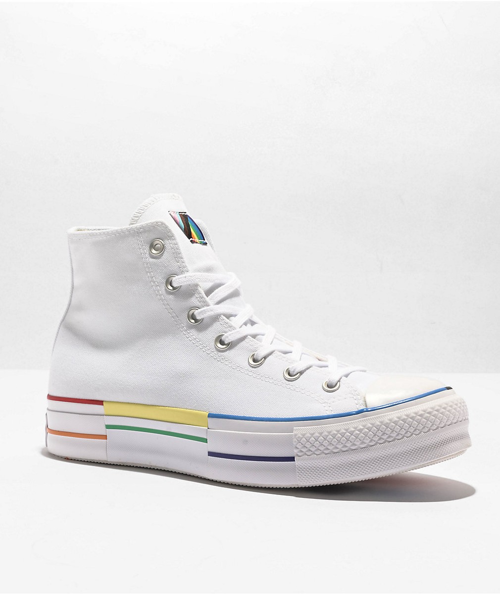 New Converse Chuck Taylor All Star Lift Pride White High Top