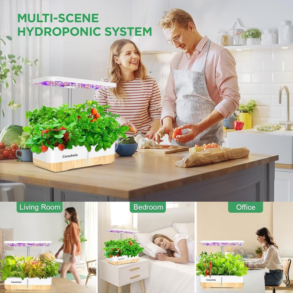 Hydroponics Growing System 12Pods, Indoor Herb Garden with LED Grow ...