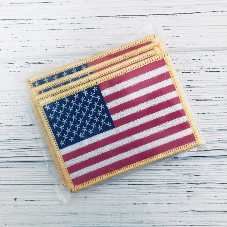 Bundle of 4 American Flag Patches Embroidery Military Patriotic USA Fabric Craft - Image 2 of 3