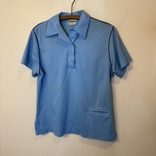 Women's Vintage Retro Bowling Shirt King Louie 70s Brunswick Blue 38