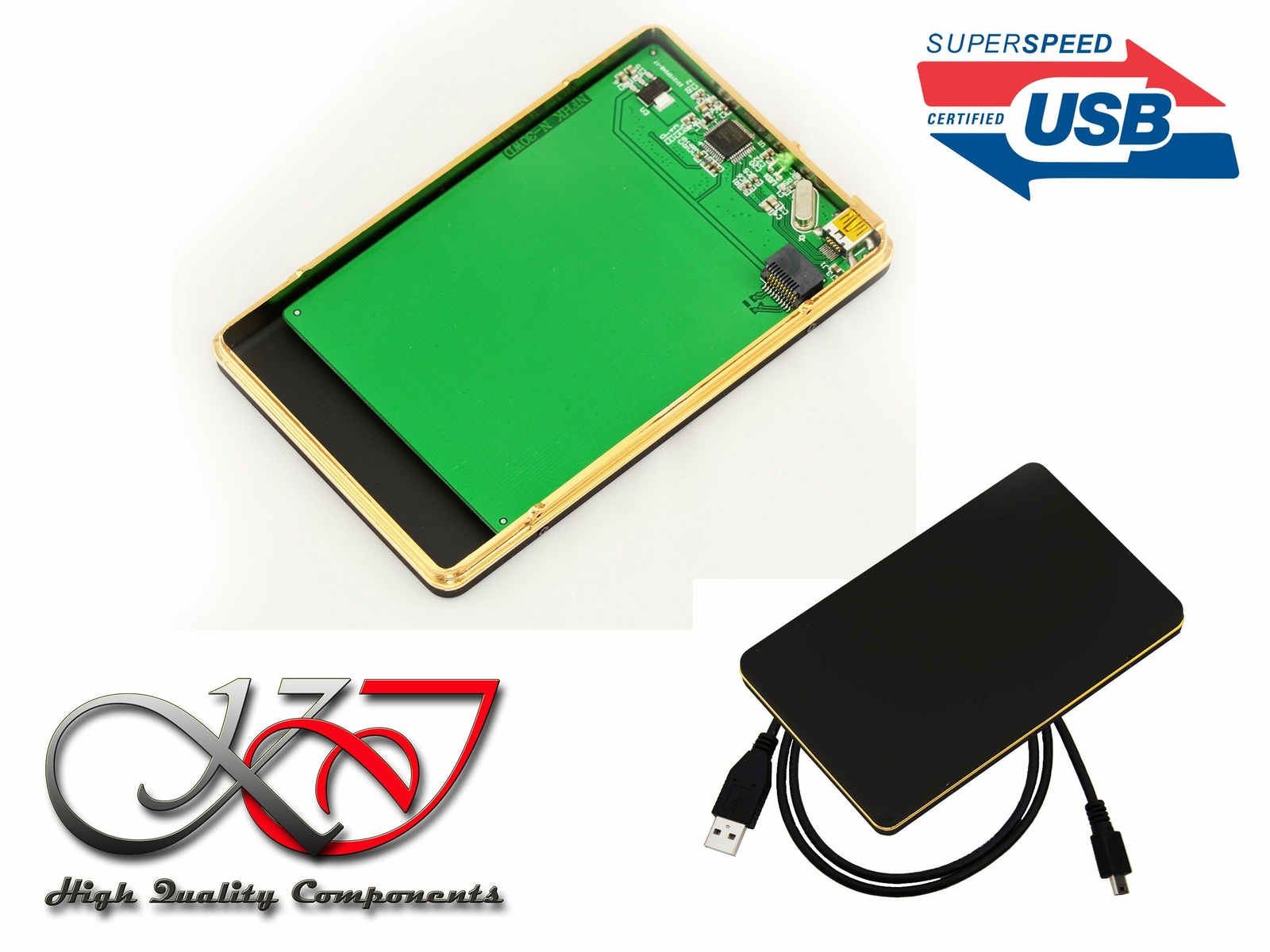 Kalea-Informatique - Alluminio Nero Opaco per Hard Disk UltraSlim (e4E)