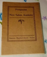 Prospectus of New Salem Academy 1911/12 with Base Ball Team 1910 Massachusetts
