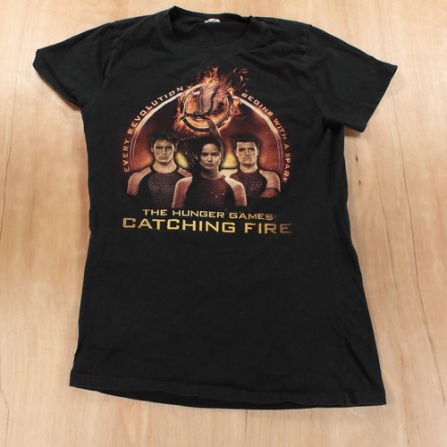 The Hunger Games Catching Fire graphic t-shirt girls sz LARGE 2013 kids bb doll - Picture 3 of 4
