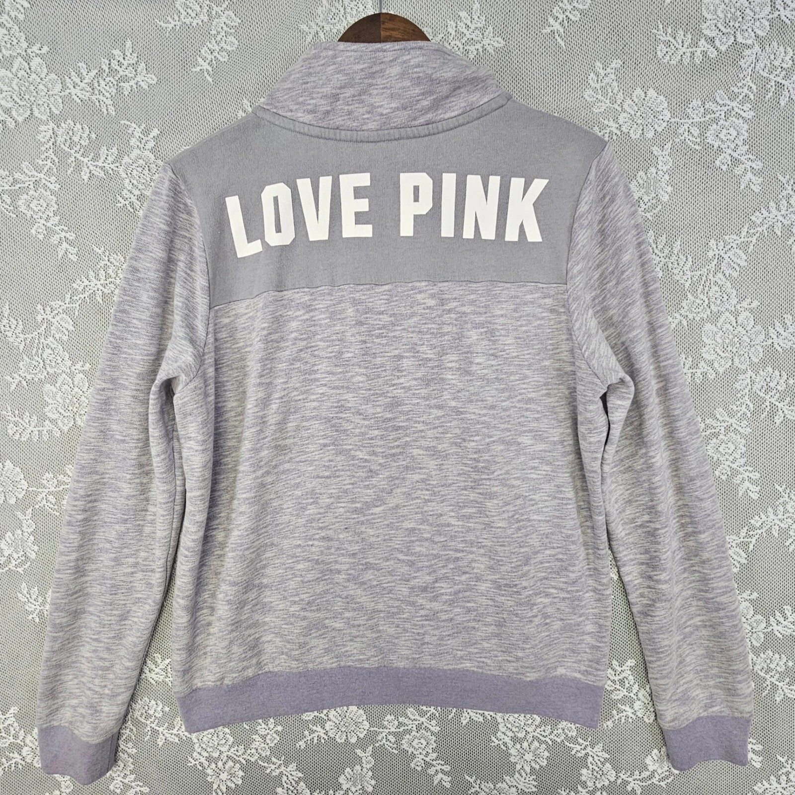 victoria-secret-vs quarter zip love pink athleisure sweatshirt