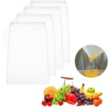 Lxtness 4 PCS Reusable Straining Bag, 20 * 30cm Cheesecloth Drawstring Red