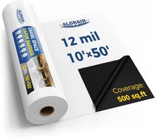 Alorair 12mil 10'x50' Film Crawl Space Vapor Barrier Coverage 500 sq.ft