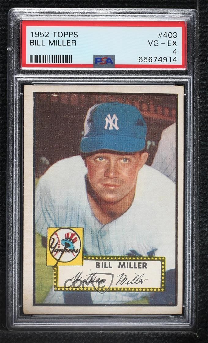 1952 Topps High # Bill Miller #403 PSA 4 Rookie RC