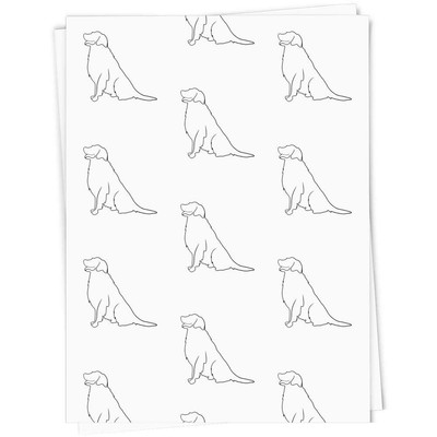 Geschenkpapier/Geschenkanhänger ''Sitting Dog Line Art'' (GI056158)