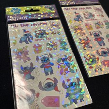 Disney Stitch Christmas Holidays Glossy Sticker 2 Pack SandyLion Winter Santa