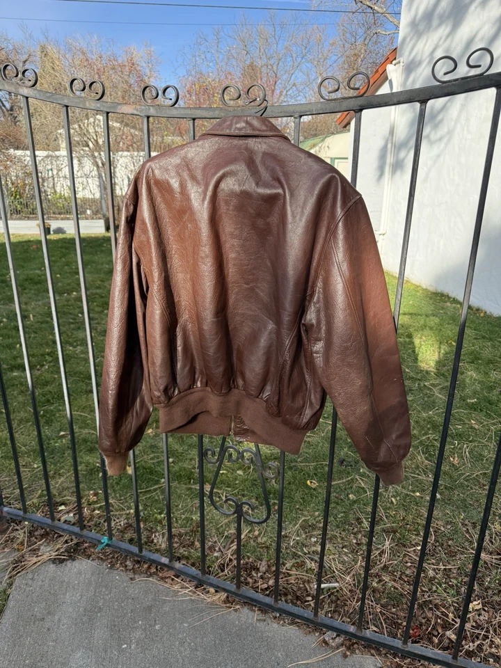 Винтажный 2005 LL кабины A2 полета куртка коричневый лошадь скрыть Bomber куртка 52L размер - Изображение 4 из 4