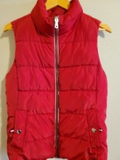 Tommy Hilfiger Boys Red Puffer Vest Size M 10-12 Quilted Zip Winter Jacket EUC