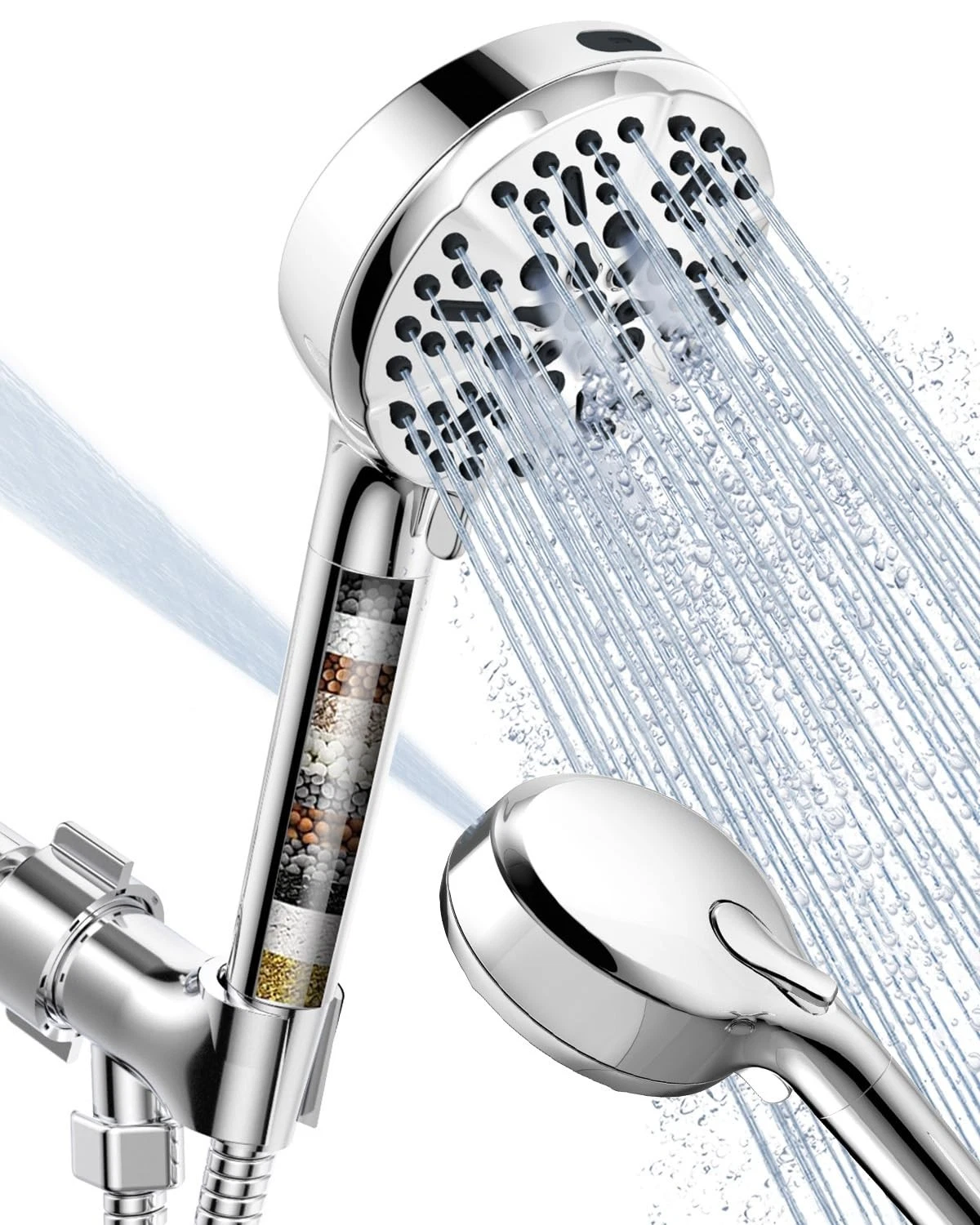 Filtered Shower Head with Handheld, 6 Modes High Pressure Shower Heads with P...