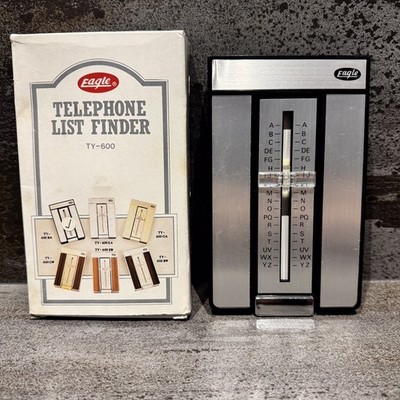 Vintage Telefon mechanischer Listenfinder aufklappbares Adressbuch Index Ty-600 Eagle