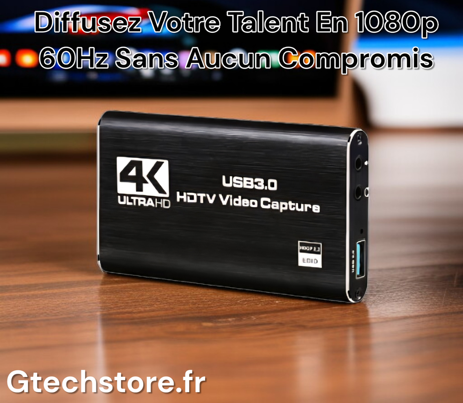 Carte d'acquisition vidéo HDMI anti-latence USB 3.0 pour flux PC stable
