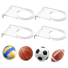 Acrylic Ball Holder Wall Mount Clear Basketball Football Display Rack Heavy 4