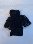 Vintage Barbie Clone Black Lace Gold Trim Evening Dress Fashion Doll Outfit 80s
