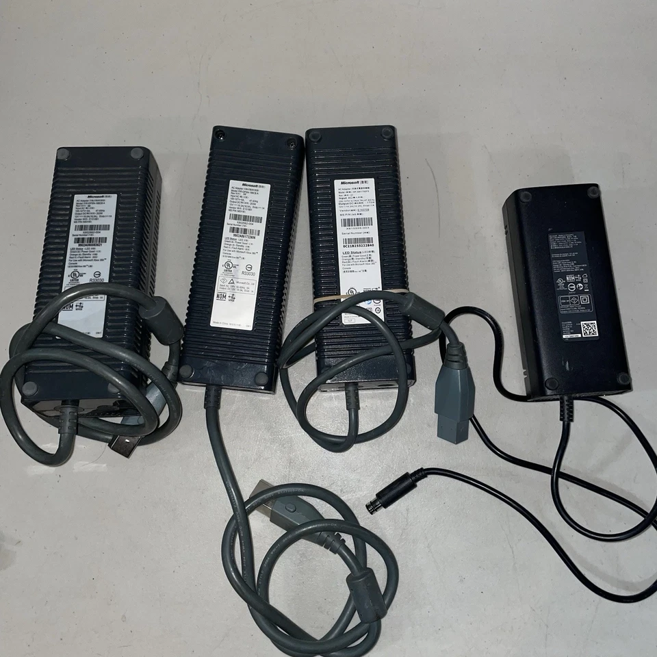 Microsoft Xbox 360 OEM Varios Adaptadores de Alimentación/Fuentes de Alimentación Probados Lote de 4 Foto 3 de 3