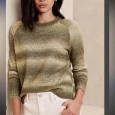 Banana Republic Factory Ombré Sweater Olive ~ Size Large
