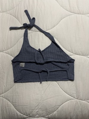 Halter Top Tie Back Hoaka Brand Size Small Blue
