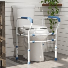 HOROW Two-Piece Elongated Toilet Dual Flush with Safety Rails Height Adjustable