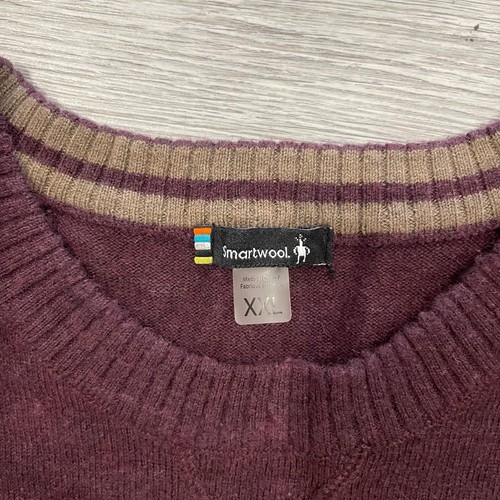 Smartwool Sweater Mens XXL Red Sparwood Striped Merino Wool Blend Crew Preppy - Picture 3 of 12