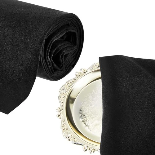 2 Yards anti Tarnish Silver Cloth Black anti Tarnish Cloth by the Yard Luxury Si - Picture 1 of 1