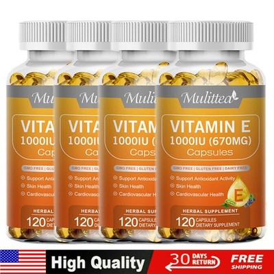 1000IU Vitamin E Capsules Supports Skin,Hair,Immune Eye Health Antioxidant