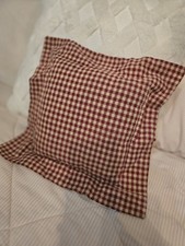 Red Gingham Decorative Square Pillow 15x15