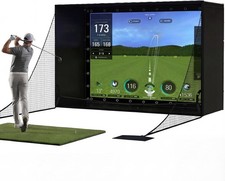 11x8ft Golf Simulator Enclosure with 4K-Ready Impact Screen Blackout Cage
